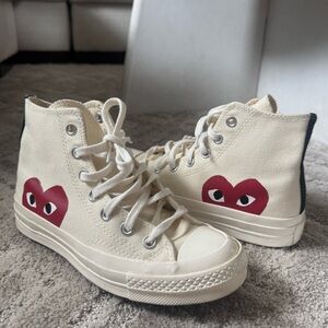 COMME DES GARCONS PLAY x CONVERSE UNISEX CHUCK TAYLOR HIGH TOP SNEAKERS